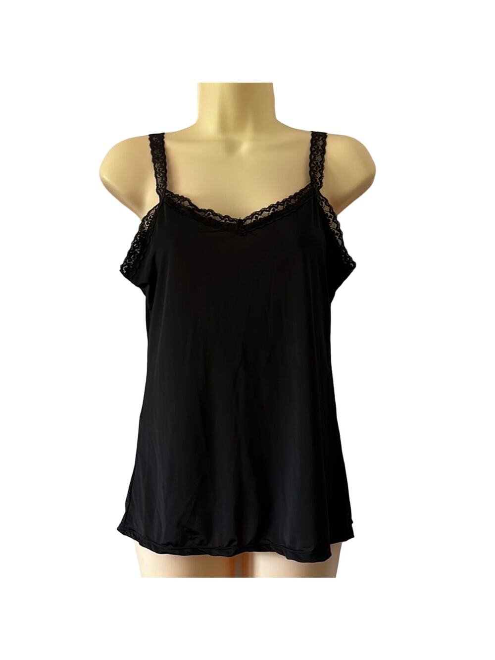 Jezebel Black Stretch Knit Camisole Woman Size Large